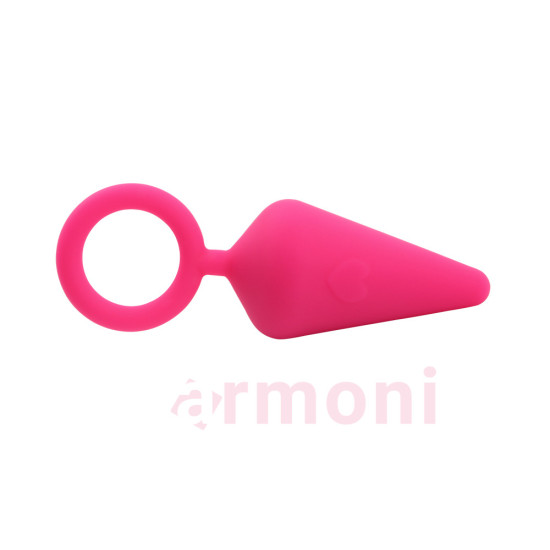 Candy Plug M-Pink Kalp Desenli Başlangıç Seviyesi Anal Tapa 10,1 X 3,3 cm