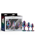 Rainbow Heart Premium Metal Ağırlıklı 3 Boy Anal Tıkaç Seti S-M-L