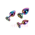 Rainbow Heart Premium Metal Ağırlıklı 3 Boy Anal Tıkaç Seti S-M-L