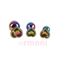 Rainbow Heart Premium Metal Ağırlıklı 3 Boy Anal Tıkaç Seti S-M-L