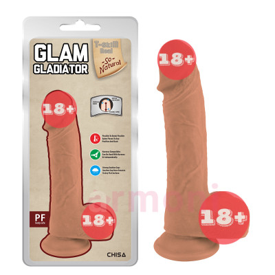 Latin Realistik Penis Glam Gladiator - Çift Katman, Omurgalı