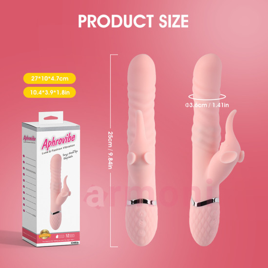 Aphrovibe Elephish Çift Motorlu, Teleskopik Döner Başlı 10 Modlu Vibratör