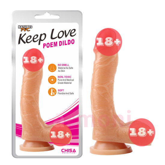 Gerçekçi Damar Dokulu Güçlü Vantuzlu Poem Dildo - Yapay Penis