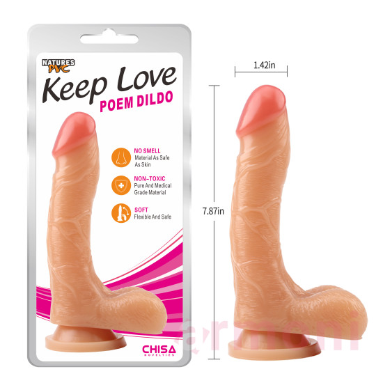 Gerçekçi Damar Dokulu Güçlü Vantuzlu Poem Dildo - Yapay Penis
