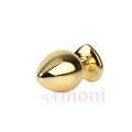 Clear Heart M Boy Kalp Taşlı Premium Metal Gold Anal Tıkaç 8,2 X 3,3 cm