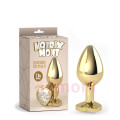 Clear Heart M Boy Kalp Taşlı Premium Metal Gold Anal Tıkaç 8,2 X 3,3 cm