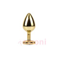Clear Heart M Boy Kalp Taşlı Premium Metal Gold Anal Tıkaç 8,2 X 3,3 cm