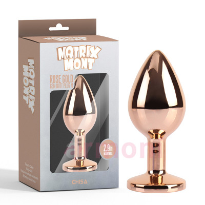 Rose Gold Gem Premium Metal Pembe Altın Anal Tıkaç M Boy
