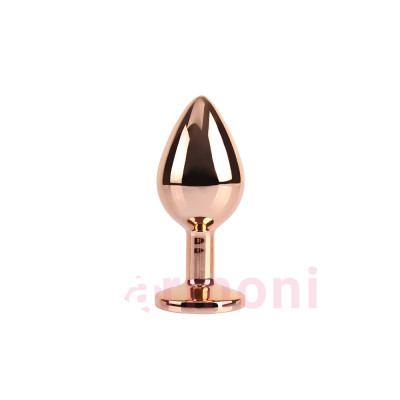 Rose Gold Gem Premium Metal Pembe Altın Anal Tıkaç M Boy