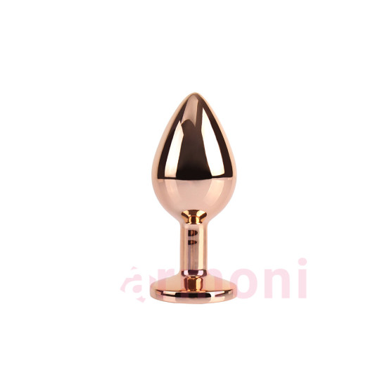 Rose Gold Gem Premium Metal Pembe Altın Anal Tıkaç M Boy