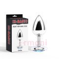 Konik Uçlu Heart Gem Gümüş Mavi Taşlı Metal Anal Plug Smal Başlangıç