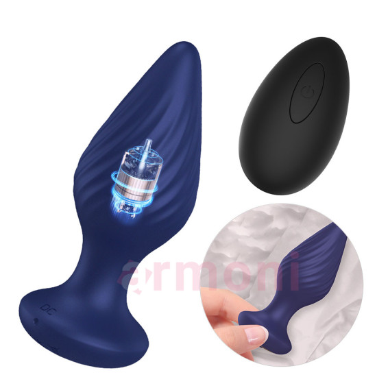 Spiral Plug 10 Modlu Kumandalı Şarjlı Vibratörlü Anal Tapa MOR