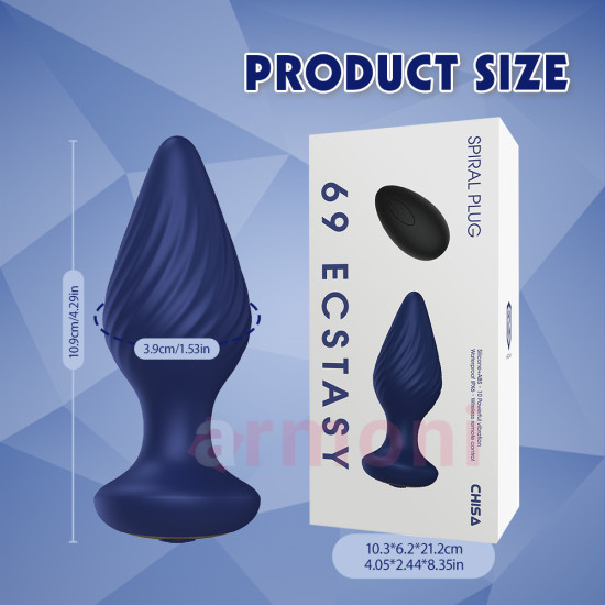 Spiral Plug 10 Modlu Kumandalı Şarjlı Vibratörlü Anal Tapa MOR