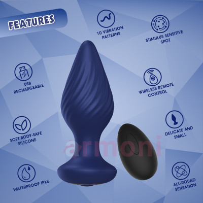 Spiral Plug 10 Modlu Kumandalı Şarjlı Vibratörlü Anal Tapa MOR