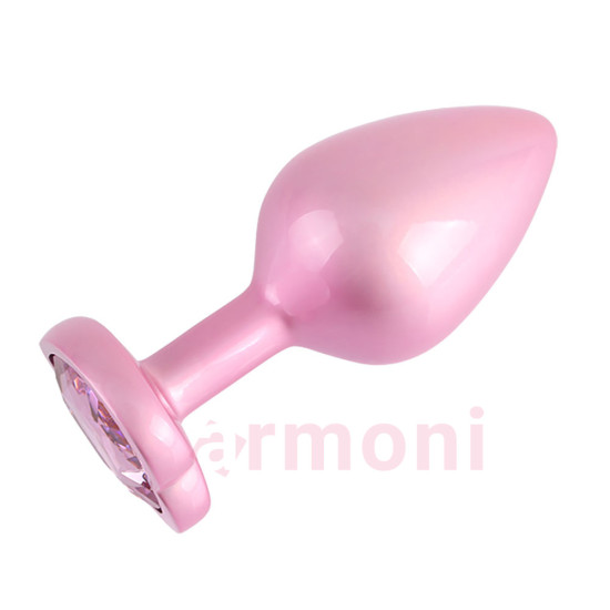 Candy Pink Heart, M Boy, Premium Metal, Kalp Tabanlı, Anal Tıkaç 8,1 cm