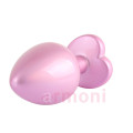 Candy Pink Heart, M Boy, Premium Metal, Kalp Tabanlı, Anal Tıkaç 8,1 cm