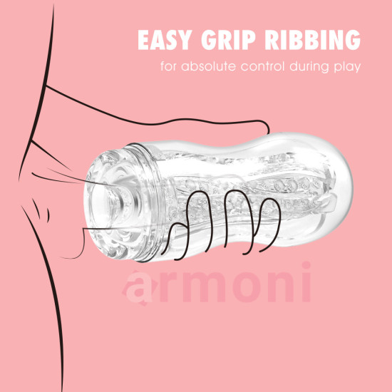 Original Portable Lewd Cup Şeffaf Dokulu Erkek Mastürbatör