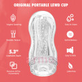 Original Portable Lewd Cup Şeffaf Dokulu Erkek Mastürbatör
