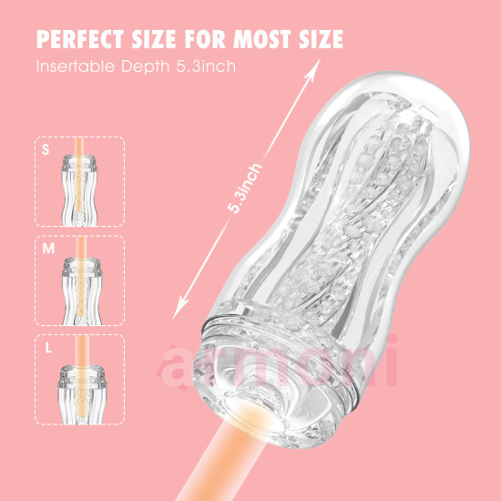 Original Portable Lewd Cup Şeffaf Dokulu Erkek Mastürbatör