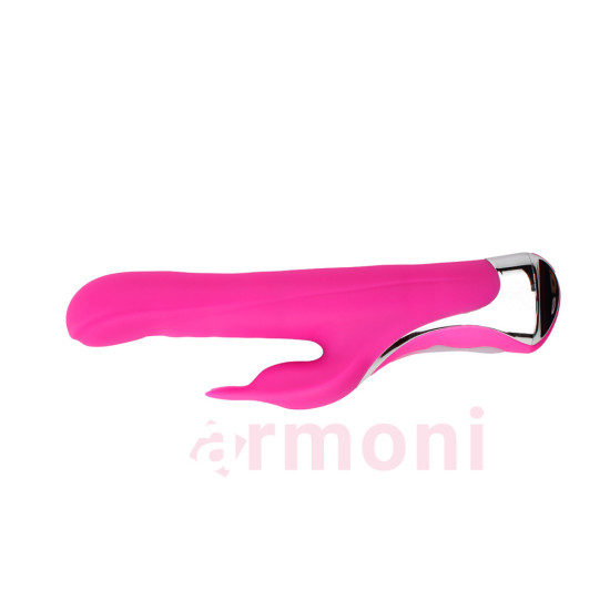 Missile Rabbit 10 Mod ve 3 Mod Dönerli Çift Uyarımlı Pembe Vibratör