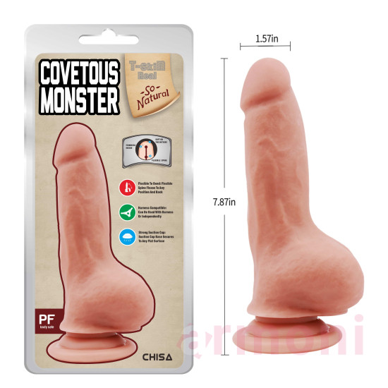 Covetous Monster Çift Katmanlı Realistik Vantuzlu Penis