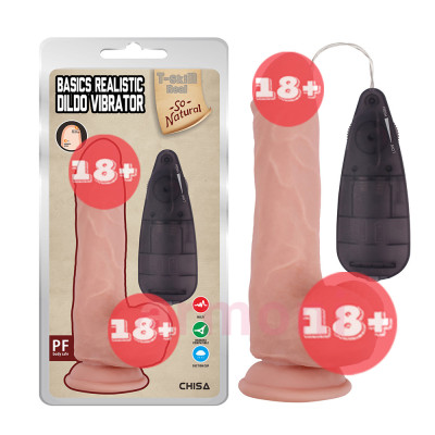Basics Çift Katmanlı Vantuzlu Titreşimli Realistik Penis – Kemer Uyumlu