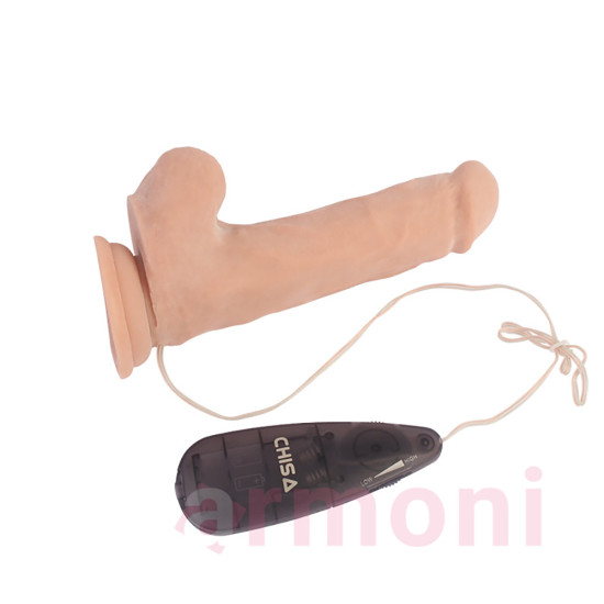 Basics Çift Katmanlı Vantuzlu Titreşimli Realistik Penis – Kemer Uyumlu